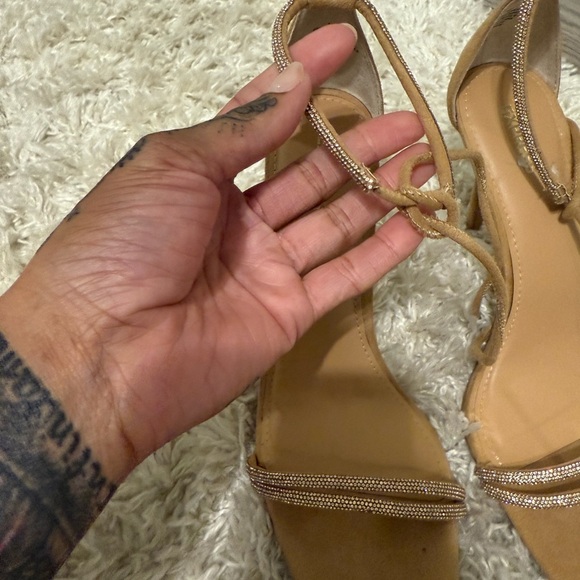 Express Gold Rhinestone Sandals - Picture 8 of 16